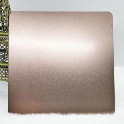 Rose gold color sandblast stainless steel plate