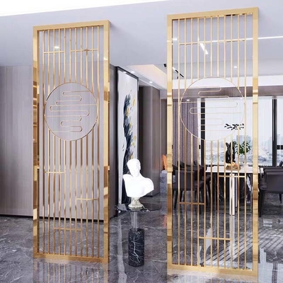 304 Hairline PVD Coating Gold Color Glossy Bright Brushed Stainless Steel Glass Dividers