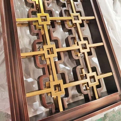 Double Color Black Bronze Antique Rose Gold Hairline Brushed Classical Stainless Steel Screen Partition Room Dividers