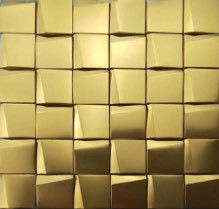 İyi bir fiyat. 48 3d Trapez Paslanmaz Çelik Mozaik Fayans 293 × 293mm Mutfak Dekorasyonu çevrimiçi