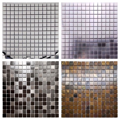Durable Peel And Stick 316 Stainless Steel Mosaic Tiles  For Wall Decoration