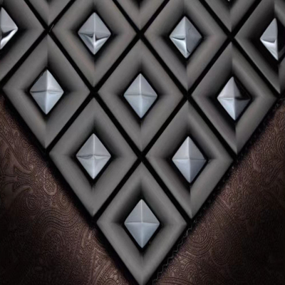 304 Luxury Square Black Art Metal Stainless Steel Mosaic Decorative Wall Tile Living Room TV Background Wall