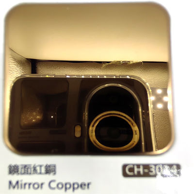 İyi bir fiyat. Ayna Kaplamalı Renkli Paslanmaz Çelik Levha Dekorasyon İçin Çoklu Renklerde 8k Kırmızı Bakır çevrimiçi