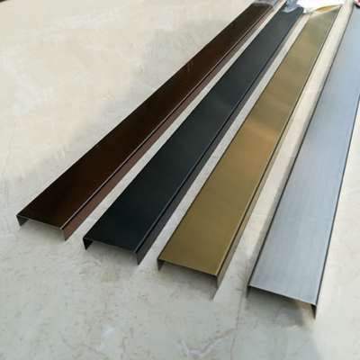 Rose Gold Black Gold Color 8K Mirror Surface Flat Straight Inside Corner Tile Edge Trim For Stairs Edge Trim Transition