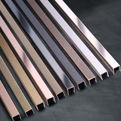 430 Stainless Steel Trim Strips 4000mm Trimming Line Side Gold Metal Trims