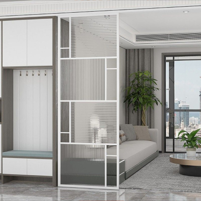 Light Luxury Stainless Steel Glass Screen Partition Wall Tempered Simple Dining Room