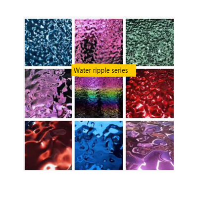 SUS 201 304 316 AFP Cold Rolled 4*8ft Colored 8K Mirror Water Ripple Stainless Steel Embossed Sheet For Ceiling Panel