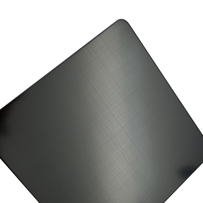 Super Black Stainless Steel Sheets 45 Cross Hairline Finished 304 Color Inox Sheets PVD Coated For Cabinet