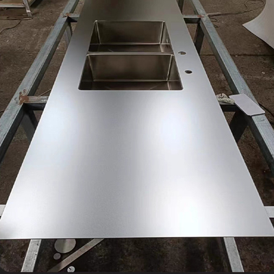 Customized 316L Hairline Brushed Embossed Beadblasting Surface Stainless Steel Sheets Finished 304 Round Edge Kitchen Desktop