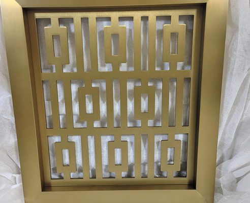 304 Bitirme fırçalı paslanmaz çelik metal ekran bölmesi Antik altın tunç renkli saten lazer gravür odası bölücüler
