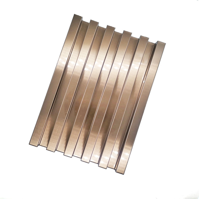 304 Custom Rose Gold Bronze Color Vibration Brushed Finishing Surface 316L Stainless Steel Tile Trim For Wall Cladding Interior Decoration