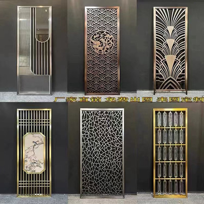 0.5mm Thick Mirror Patterns Gold Etched Stainless Steel Sheet Partition Divider