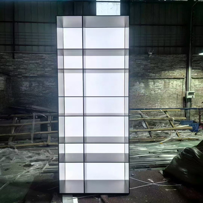 Morden Custom Size LED Light Stainless Steel Wine Cabinet Display Racks Showcases