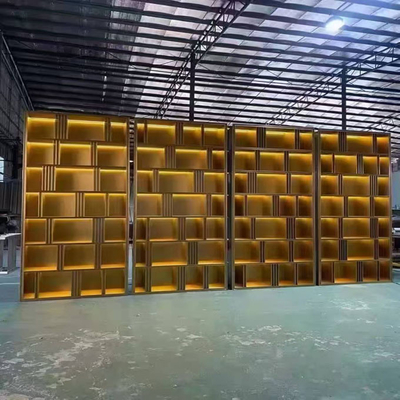 Özel Metal Paslanmaz Çelik Siyah Altın Oturma Odası Ekran Dolabı Kitaplık
