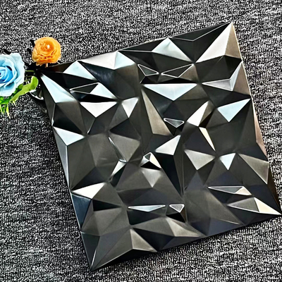 Stainless Steel Mosaic Tiles for Wall Decoration 300x300mm Mirror Large Grain Stereo Background Brick Mosaic