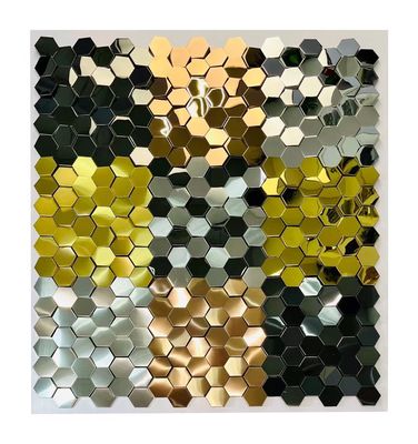 İyi bir fiyat. Şampanya Altın Paslanmaz Çelik Mozaik Kelepçeleri Zamandışı ve Klasik Stil için çevrimiçi