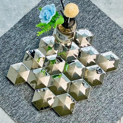 Rose Gold Stainless Steel Plates For Hexagonal Hotel Wall Decoration In Various Colors