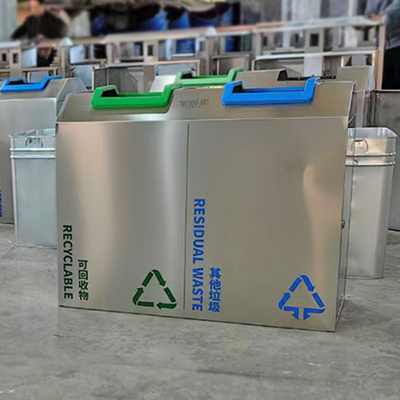 Paslanmaz Çelik Sigara İçme Çöp Kovası Özelleştirilmiş Paslanmaz Çelik Metal Ürünler Metro İstasyonu İçin
