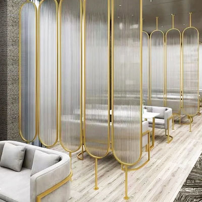 İyi bir fiyat. Metal Brushed Satin Glass Metal Oval Stainless Steel Partition Dividers For Hotel Room çevrimiçi