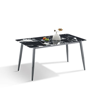 İyi bir fiyat. Modern Sintered Stone Masaüstü Gri Renkli Karbon Çelik Temel Yemek Masası çevrimiçi