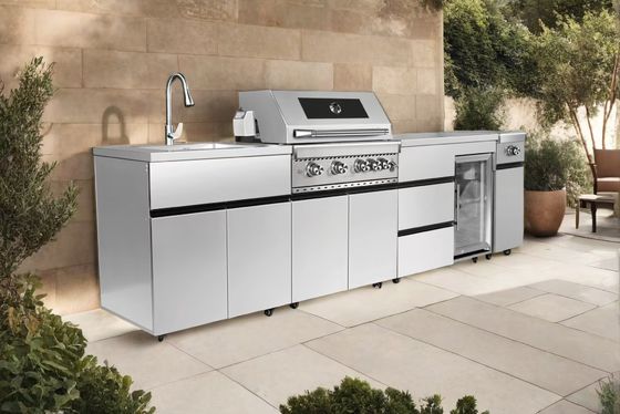 Kabartmalı Çizilmez 316L Paslanmaz Çelik Mutfak Tezgahı Dış Mekan İçin