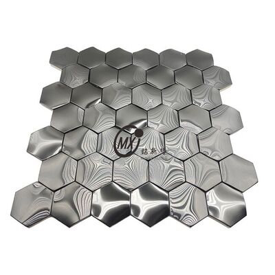 İyi bir fiyat. Premium Siyah Ayna Paslanmaz Çelik Mozaik - 3mm Kalınlığı İç Dekorasyon için 300x300mm Yapraklar çevrimiçi