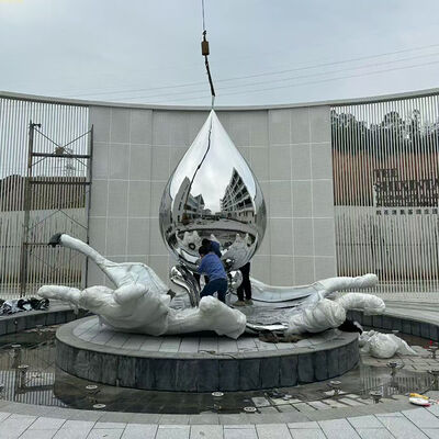 Sanat 3D Tasarım 316L Çin İslam Paslanmaz Çelik Ay Heykel Fabrikası Açık Hava için