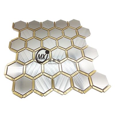 İyi bir fiyat. Endüstriyel Tarz Dekorasyon için Tuğla Desenli Paslanmaz Çelik Mozaik Şeritler çevrimiçi