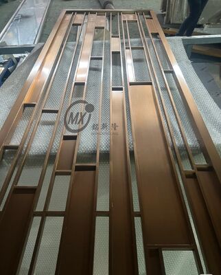 İyi bir fiyat. PVD Plating Titanyum Paslanmaz Çelik Ekran Bölgesi 8k Aynalı Polonyalı ve Özelleştirilebilir Renk Seçenekleri çevrimiçi