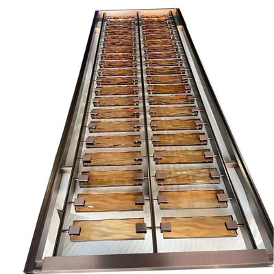 İyi bir fiyat. Restoran Otel Oturma Odası Dekorasyonu İçin Lüks Antik Bronz Fırçalanmış Paslanmaz Çelik Ekran Bölme Kahverengi Camlı çevrimiçi