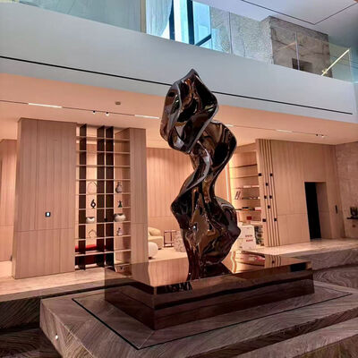 Pirinç Rengi 304 Ayna Bronz Paslanmaz Çelik Heykel Merkezi NYC Sanat Galerisi